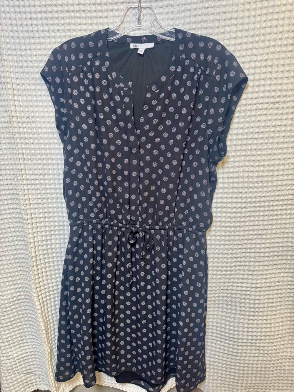 DR 2 Black Geometric Midi Dress with Pockets. Perfect Young Professionals Dress